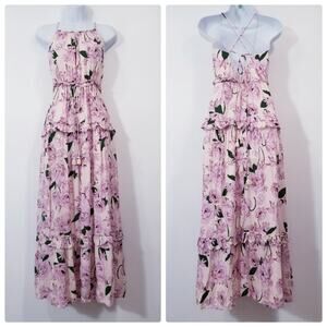 Lost + Wander Floral Print Ruffle Layered Spring Summer Maxi Dress